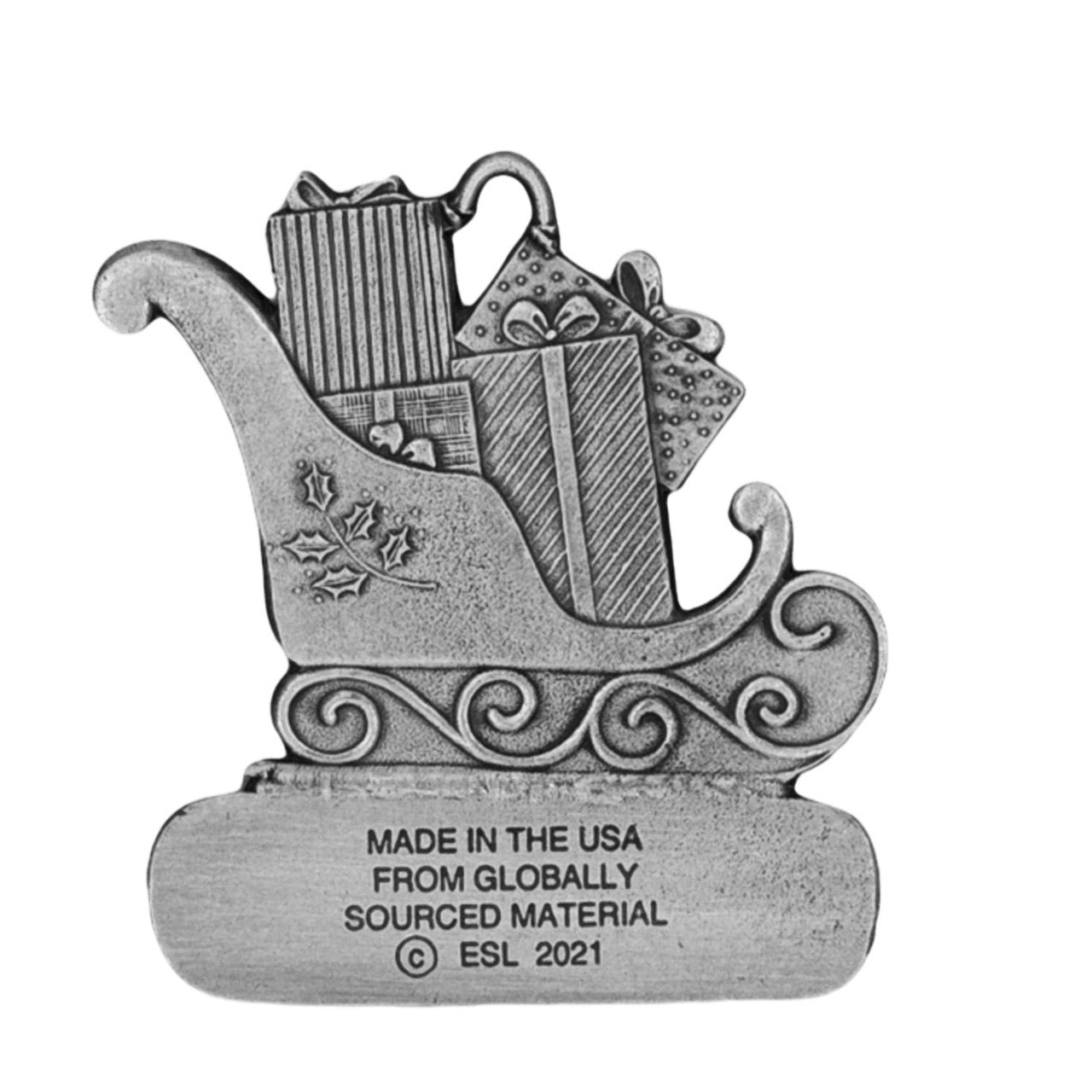 Sleigh with Presents- Ornament - Engravable