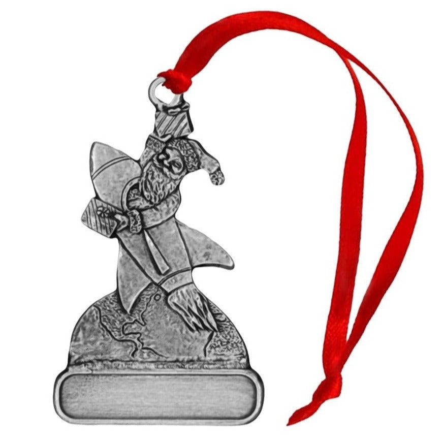 Santa in Rocket - Ornament - Engravable