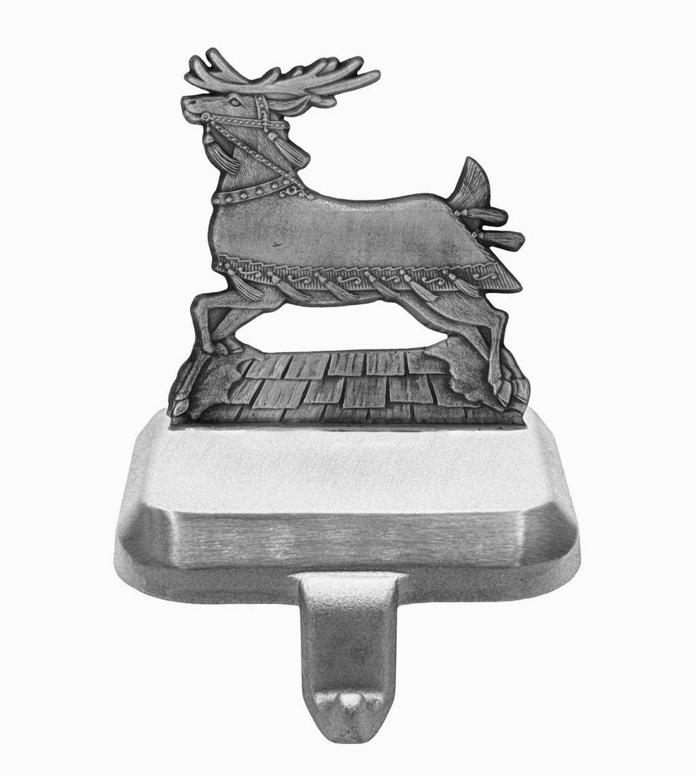 Reindeer on Roof - Stocking or Basket Holder - Engravable