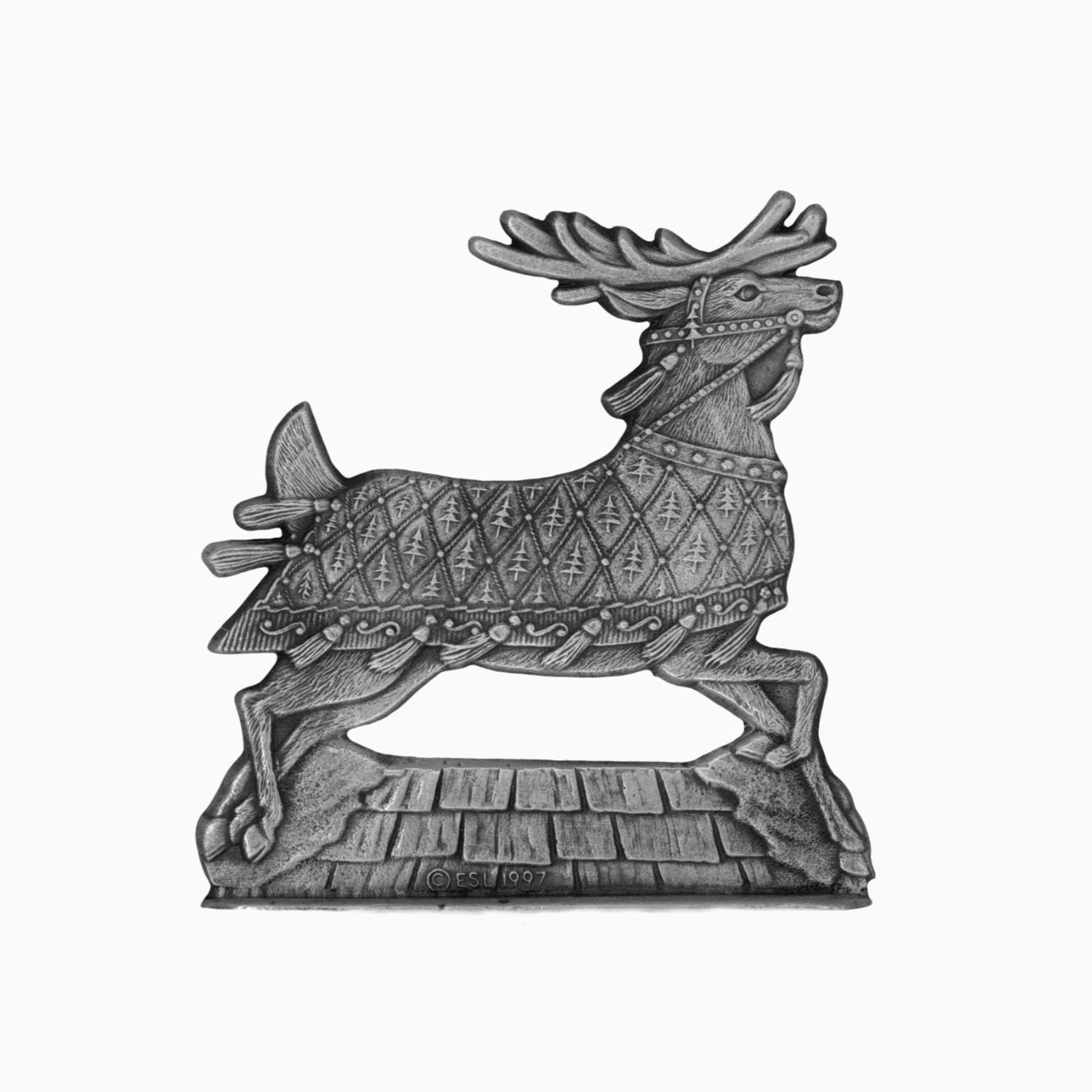 Reindeer on Roof - Stocking or Basket Holder - Engravable