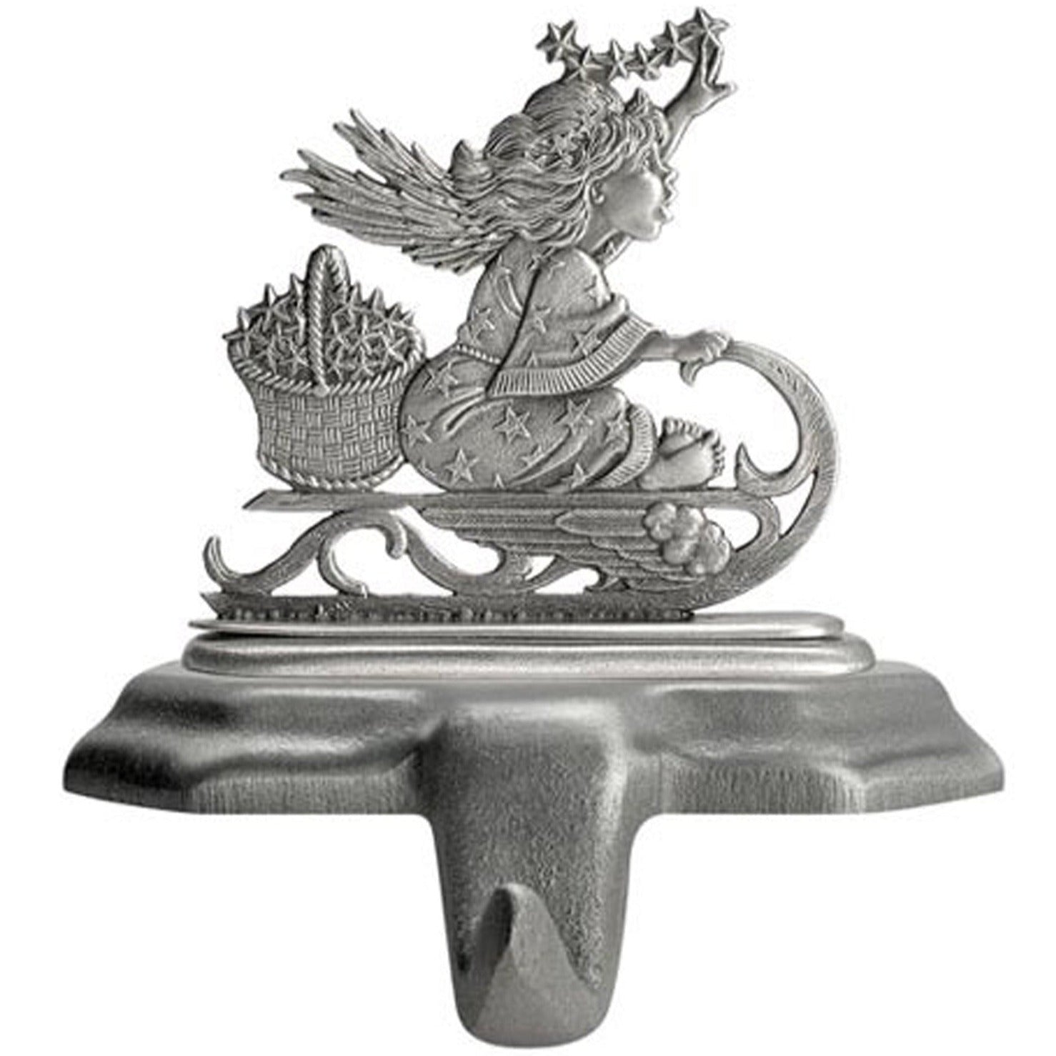 Angel with Stars on Sled - Stocking or Basket Holder