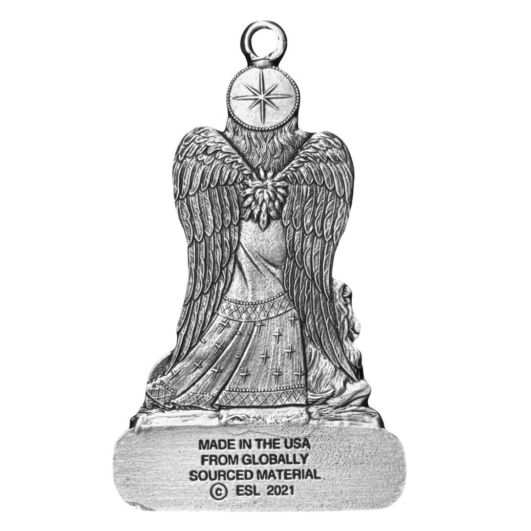 Angel with Lion & Lamb - Ornament - Engravable