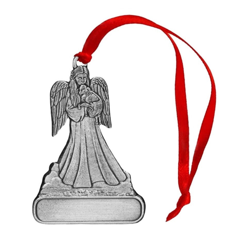 Angel Holding Lamb - Ornament - Engravable