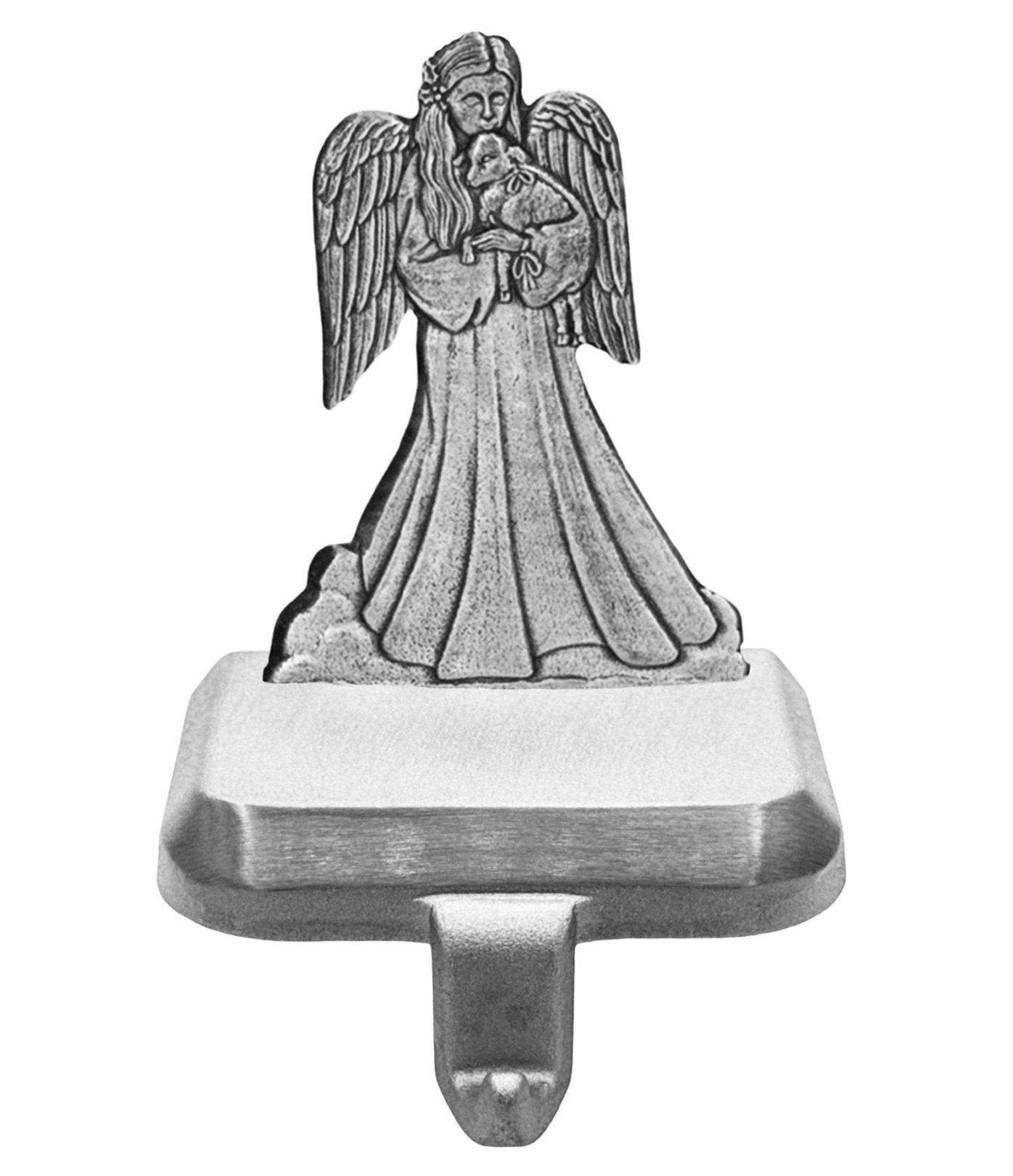 Angel Holding Lamb - Stocking or Basket Holder - Engravable