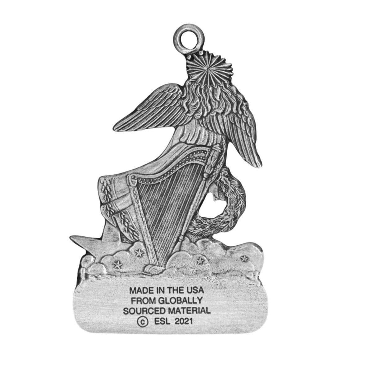 Angel Holding Wreath - Ornament - Engravable