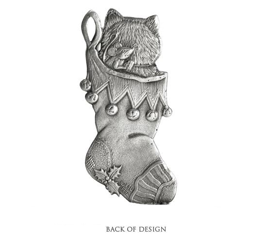 Stocking with Kitten - Stocking or Basket Holder - Engravable