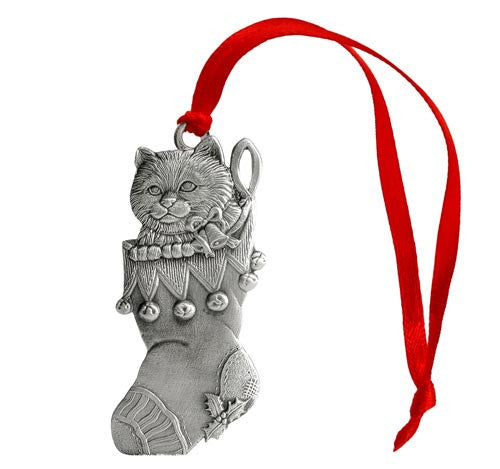 Stocking with Kitten - Ornament