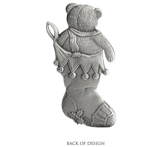 Stocking with Teddy Bear - Ornament