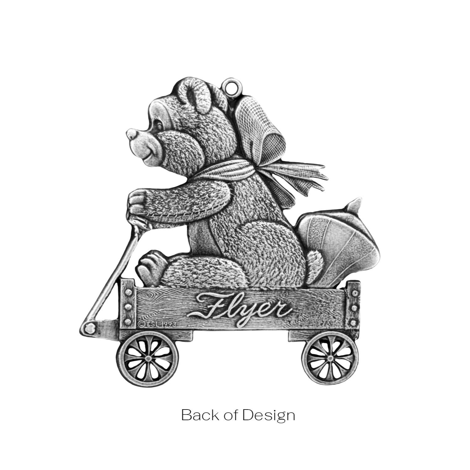 Teddy Bear in Wagon- Stocking or Basket Holder - Engravable