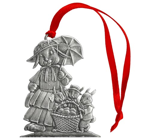 Mom Bunny with three Children - Ornament