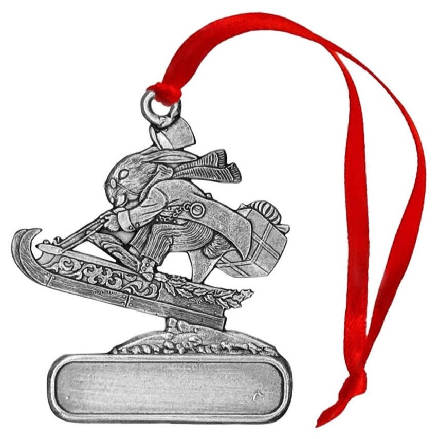 Bunny on Sled - Ornament - Engravable