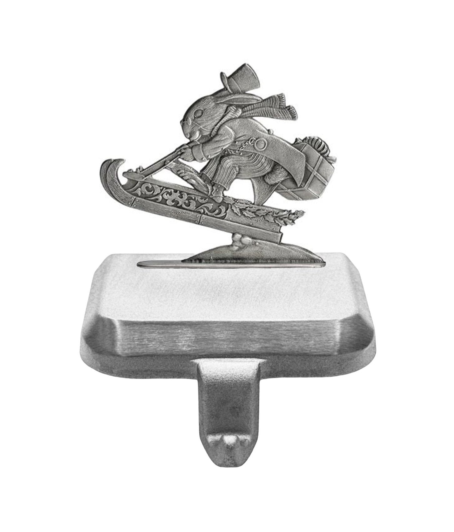 Bunny on Sled - Stocking or Basket Holder - Engravable