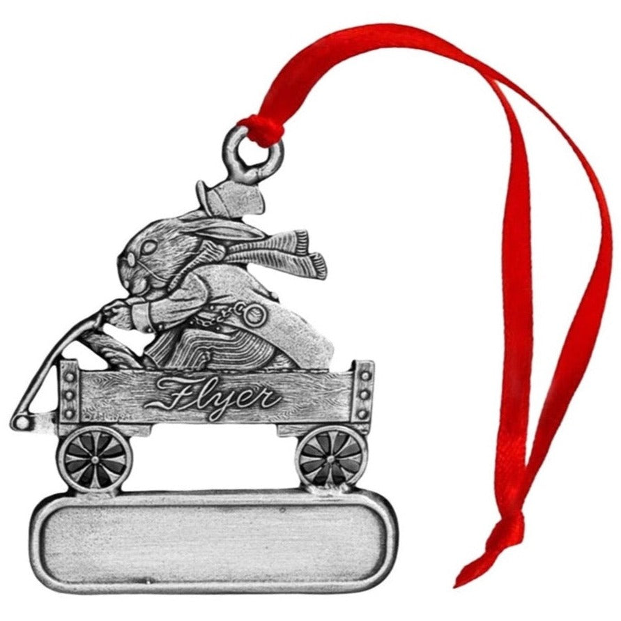 Bunny in Wagon - Ornament - Engravable