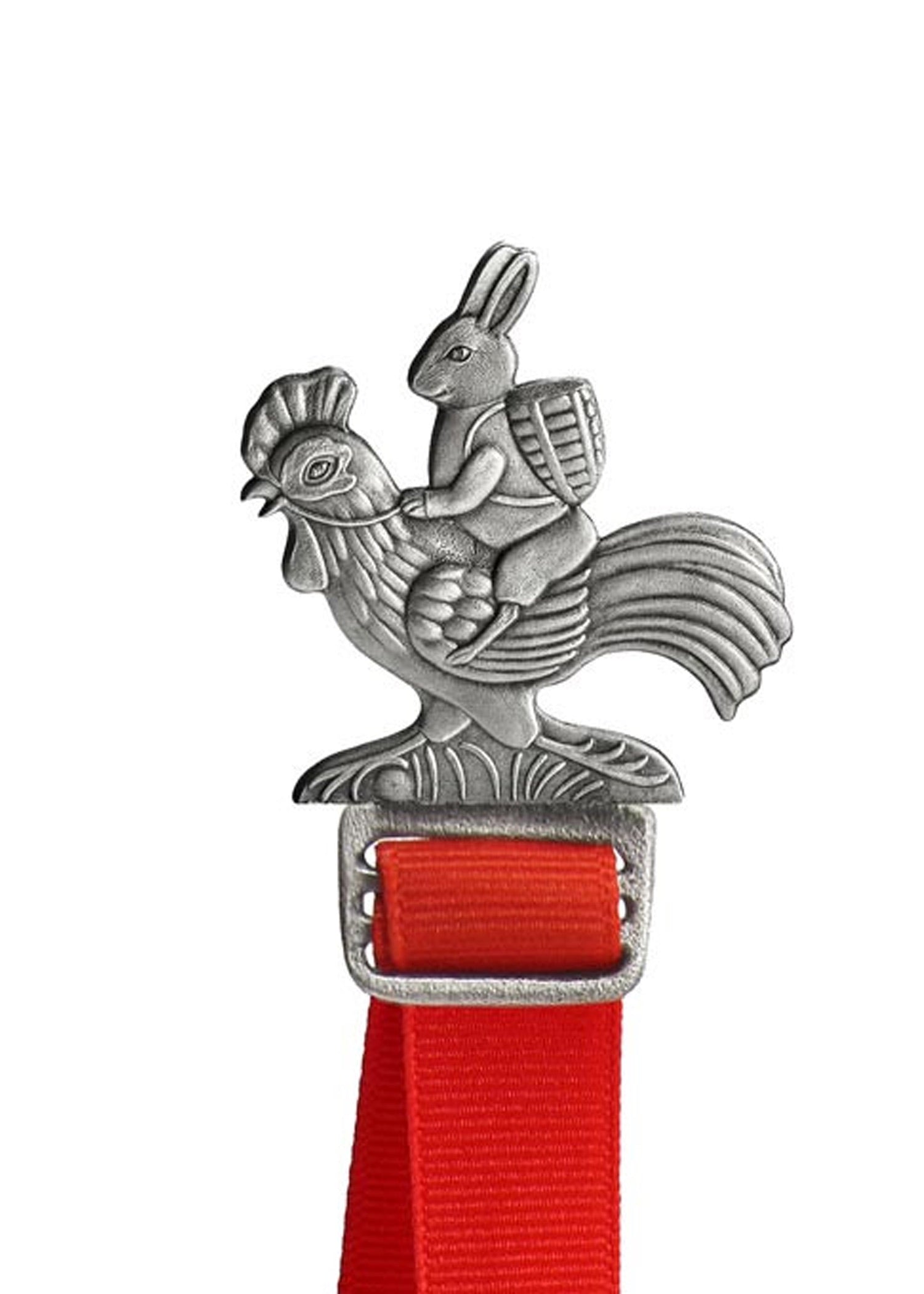 Bunny on Rooster- Bookmark