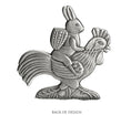 Load image into Gallery viewer, Bunny on Rooster - Ornament
